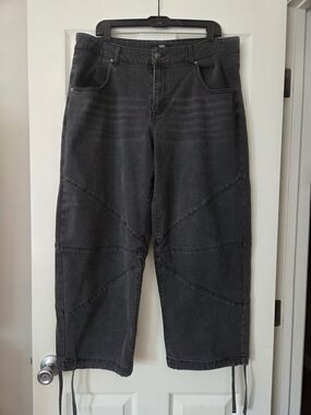 Women's Charcoal Black Baggy Fit Jeans
